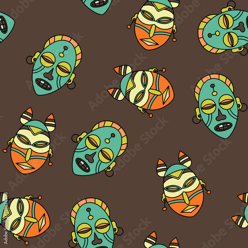 Seamless pattern with voodoo symbols.