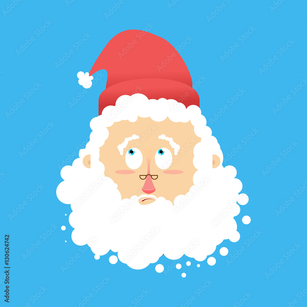 Santa surprised Emoj. Christmas amazementi emotion avatars. San Santa surprised Emoj. Christmas amazementi emotion avatars. San