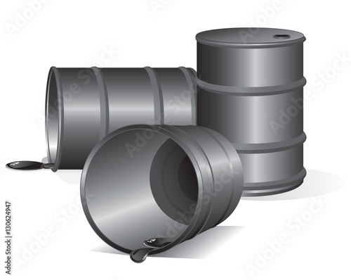 Empty Oil Barrels. Vector Image