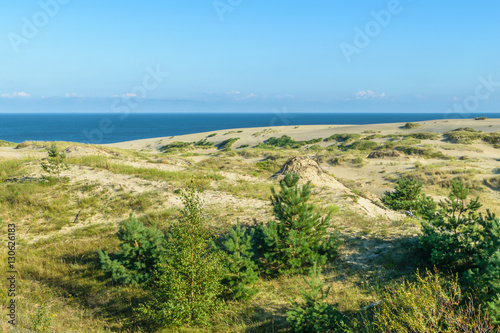 RUSSIA, VILLAGE of "MARINE"- August, 2016: the Curonian spit. Dune EFA