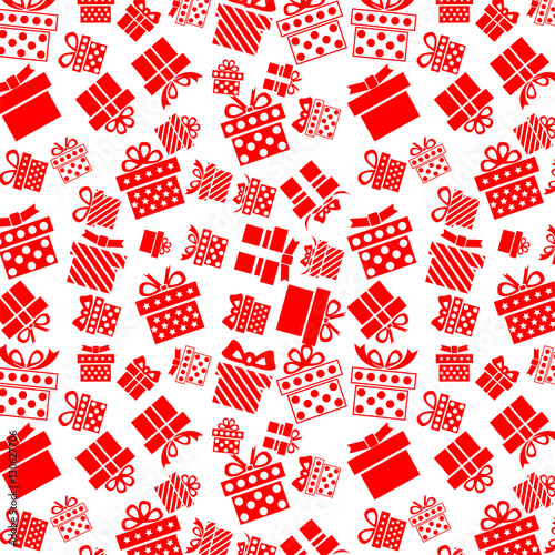 Red present box icon pattern on white background
