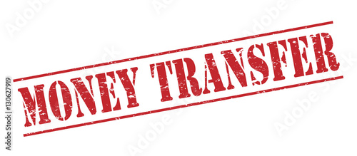 money transfer red stamp on white background