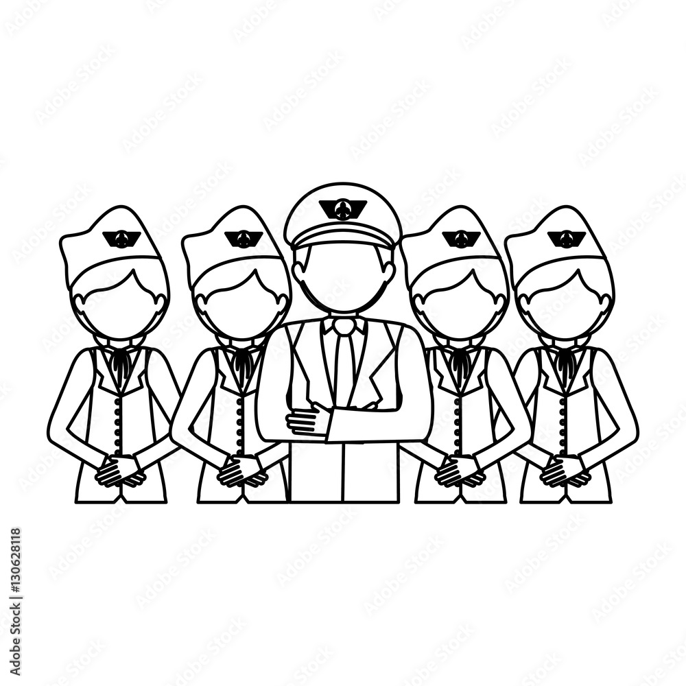 Stewardess and pilot icon. Airport travel trip and tourism theme. Isolated design. Vector illustration Stewardess and pilot icon. Airport travel trip and tourism theme. Isolated design. Vector illustration