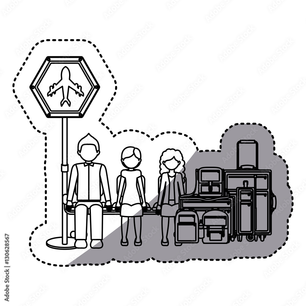 Passenger and baggage icon. Airport travel trip and tourism theme. Isolated design. Vector illustration Passenger and baggage icon. Airport travel trip and tourism theme. Isolated design. Vector illustration