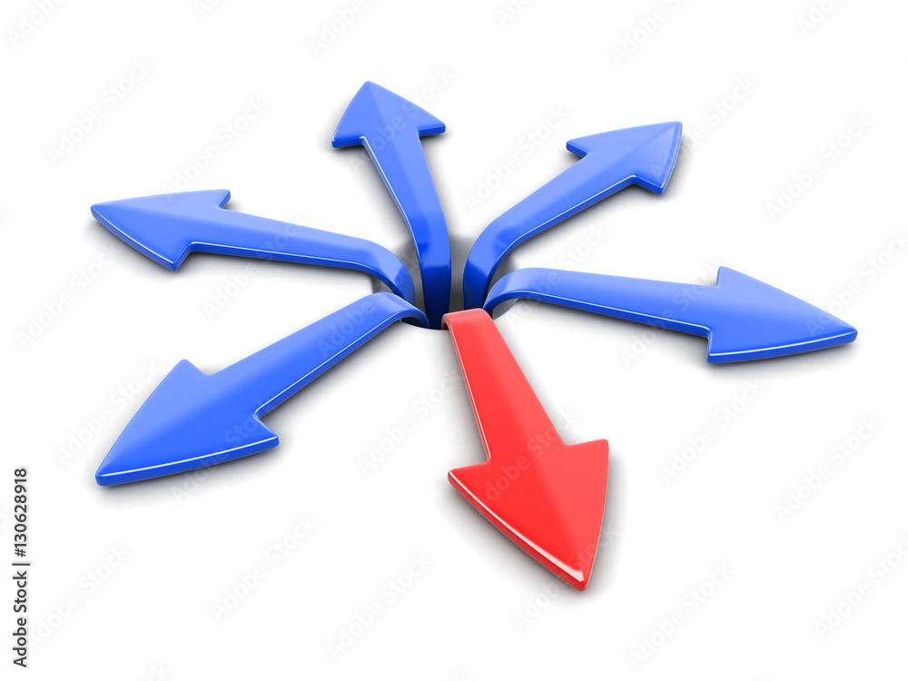3d image of arrows in different directions. Image with clipping path 3d image of arrows in different directions. Image with clipping path
