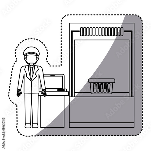 Security checkpoint icon. Airport travel trip and tourism theme. Isolated design. Vector illustration