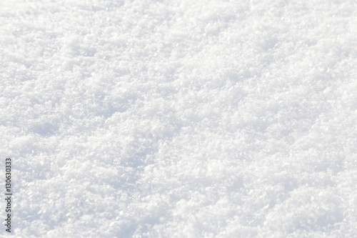 Background, texture, white fluffy snow, different depth of field © Alexander
