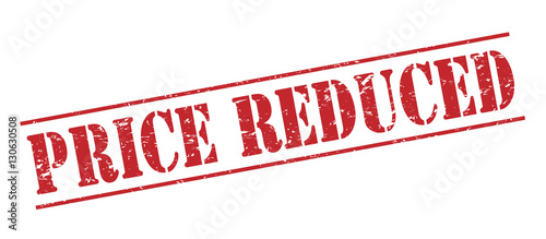 price reduced red stamp on white background