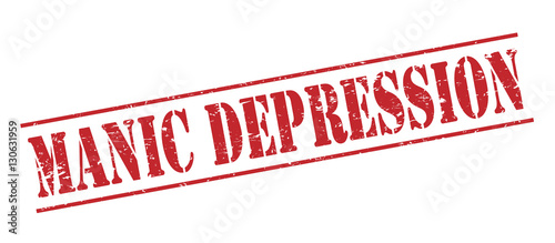 manic depression red stamp on white background