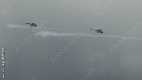 modern Russian military helicopter in flight