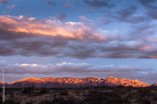 Sunset at the Dragoon Mountains near St. David, Arizona