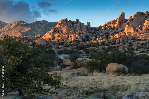Texas Canyon near Benson, Rock formation at sunset, Arizona
