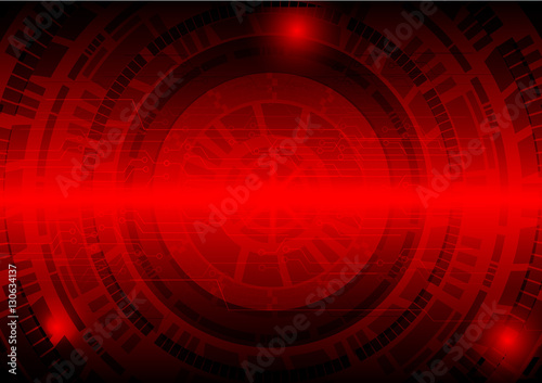 Technology Wheel Circle Concept red background Vector design