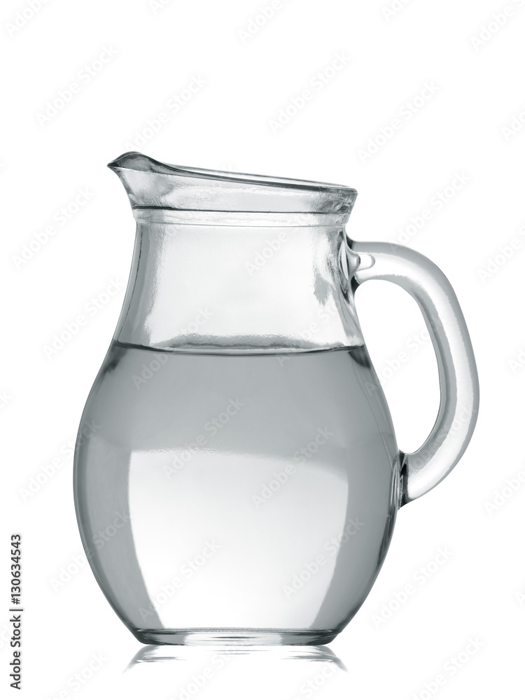 Glass jug of water isolated on white background Glass jug of water isolated on white background