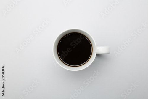 Top view of a cup of coffee