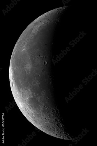Gibbous moon on black background view from space