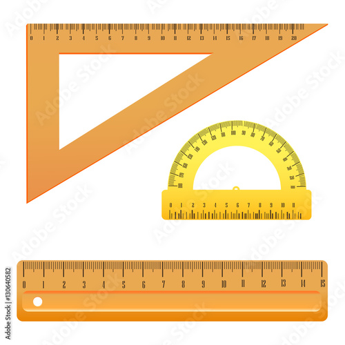 School instruments, rulers vector set. Instrument ruler for measure and tool ruler centimeter and millimeter scale illustration