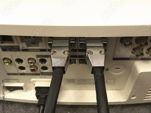 Network cables connected to switch