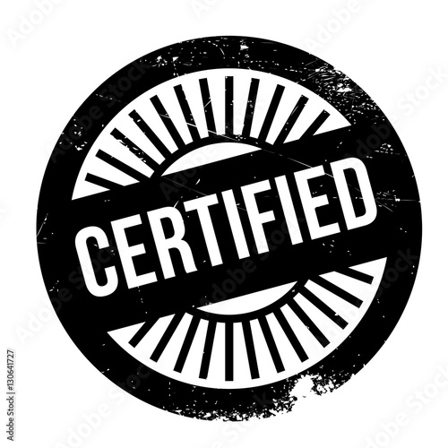 Certified stamp. Grunge design with dust scratches. Effects can be easily removed for a clean, crisp look. Color is easily changed. rubber grunge