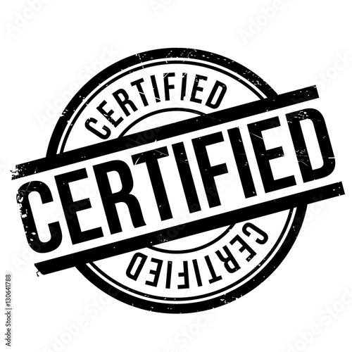 Certified stamp. Grunge design with dust scratches. Effects can be easily removed for a clean, crisp look. Color is easily changed. rubber grunge