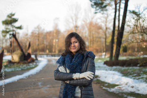 Portrait of beautiful woman in Winter Park