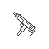 Submachine gun line icon, outline vector sign, linear pictogram isolated on white. Symbol, logo illustration