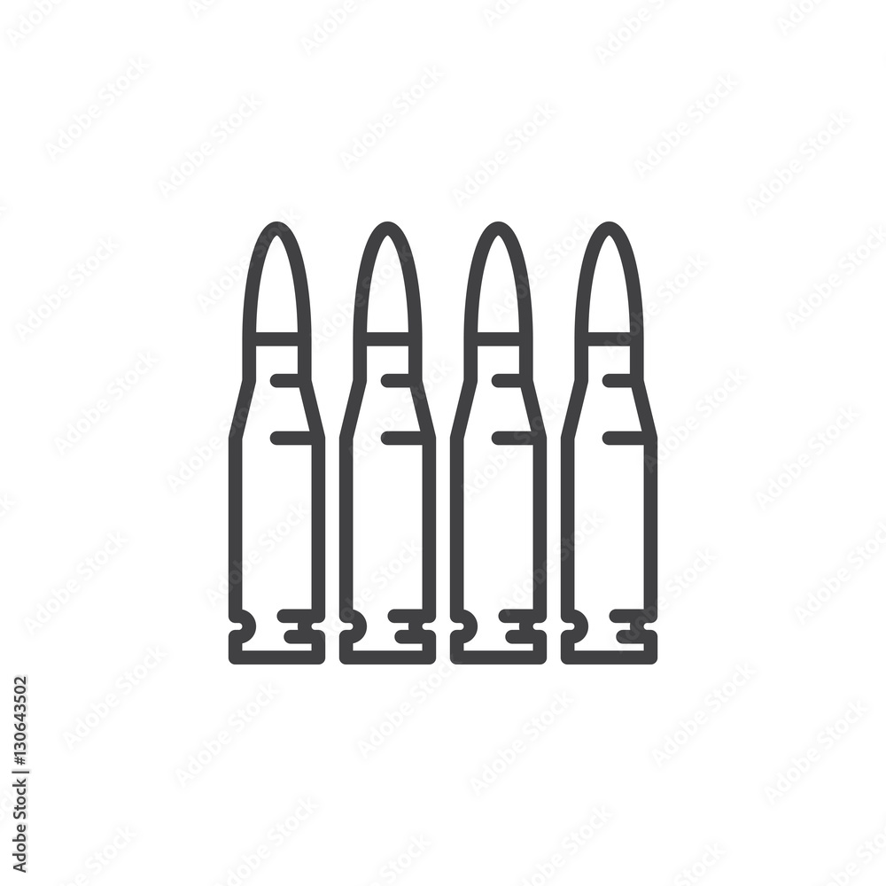 Bullets line icon, outline vector sign, linear pictogram isolated on white. Symbol, logo illustration Bullets line icon, outline vector sign, linear pictogram isolated on white. Symbol, logo illustration