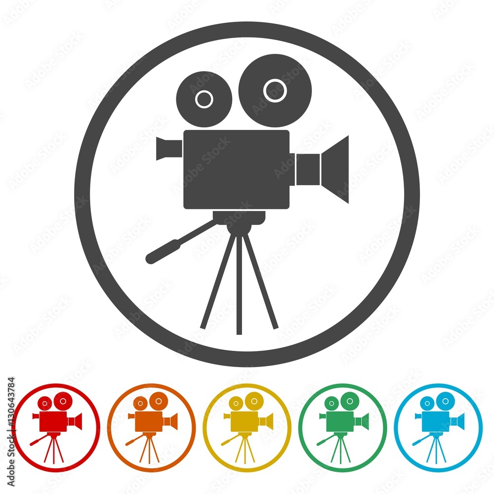 Obraz premium Video camera, Film Camera Icons set