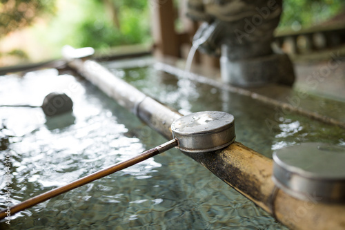 Japanese water ladle in temple