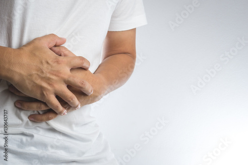 Man with stomach pain