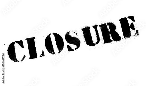 Closure stamp. Grunge design with dust scratches. Effects can be easily removed for a clean, crisp look. Color is easily changed. rubber grunge
