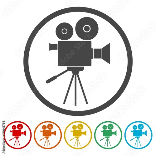 Video camera, Film Camera Icons set 