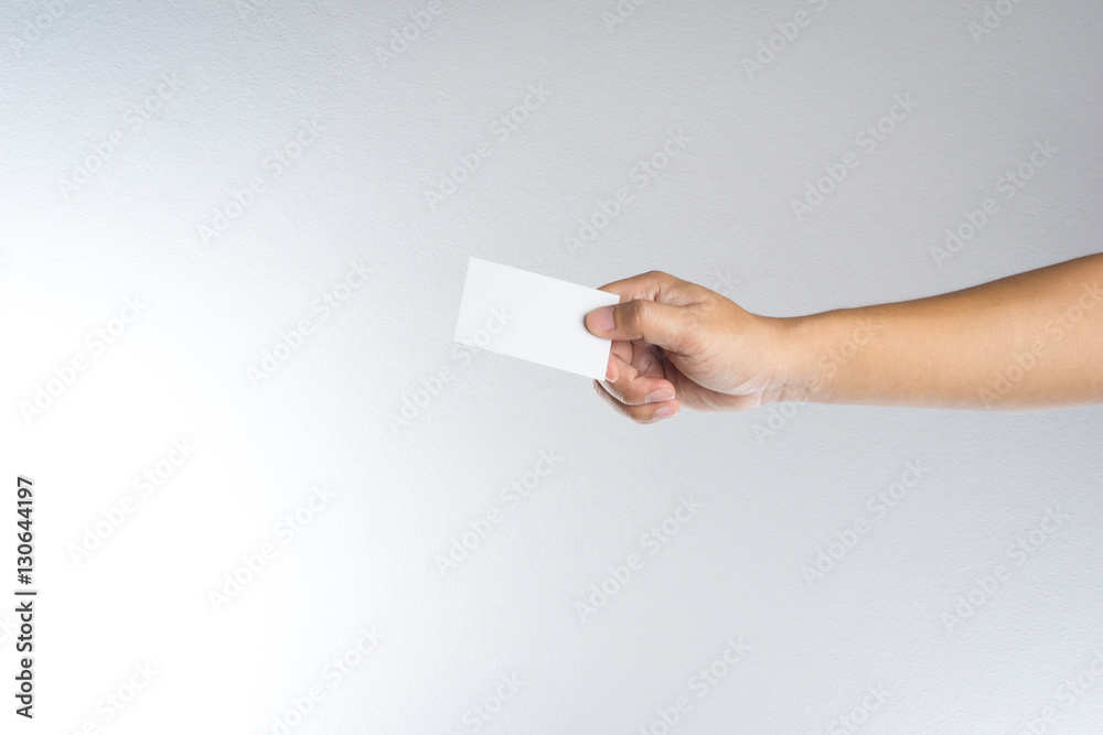 Hand hold blank card or paper Hand hold blank card or paper