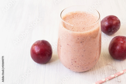 Healthy plum fruit smoothie