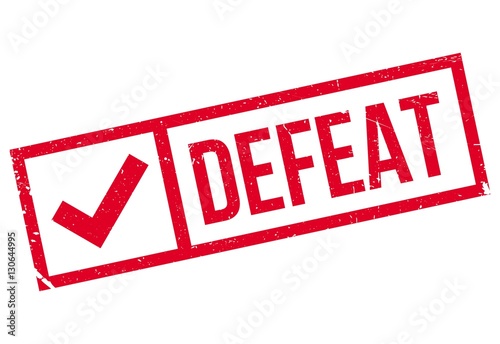 Defeat stamp. Grunge design with dust scratches. Effects can be easily removed for a clean, crisp look. Color is easily changed. rubber grunge