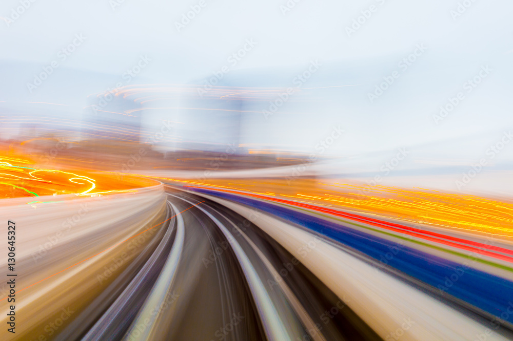 Speed motion in urban highway road tunnel