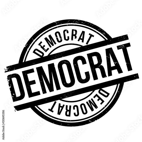 Democrat stamp. Grunge design with dust scratches. Effects can be easily removed for a clean, crisp look. Color is easily changed. rubber grunge photo