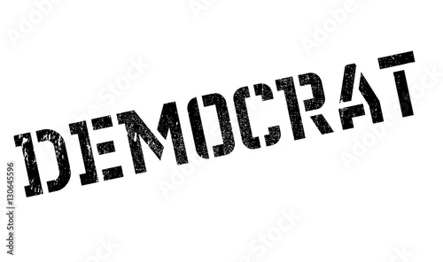 Democrat stamp. Grunge design with dust scratches. Effects can be easily removed for a clean, crisp look. Color is easily changed. rubber grunge