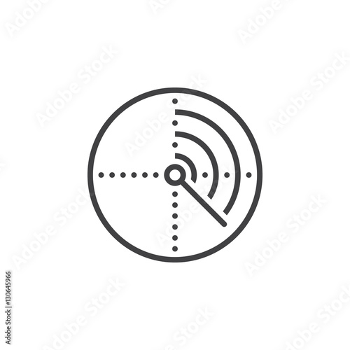 Radar line icon, outline vector sign, linear pictogram isolated on white. Symbol, logo illustration