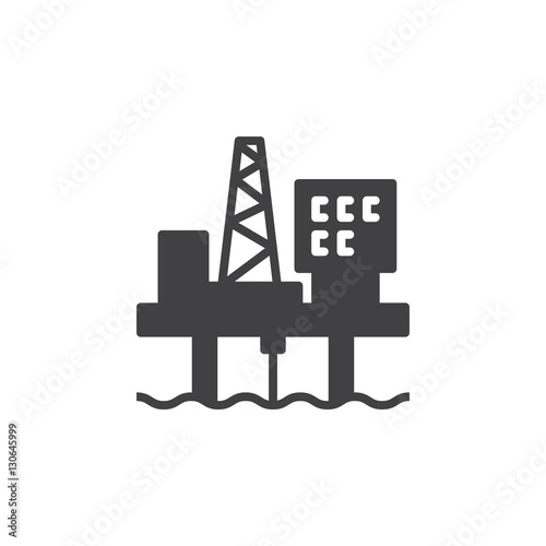 Oil platform icon vector, filled flat sign, solid pictogram isolated on white. Symbol, logo illustration