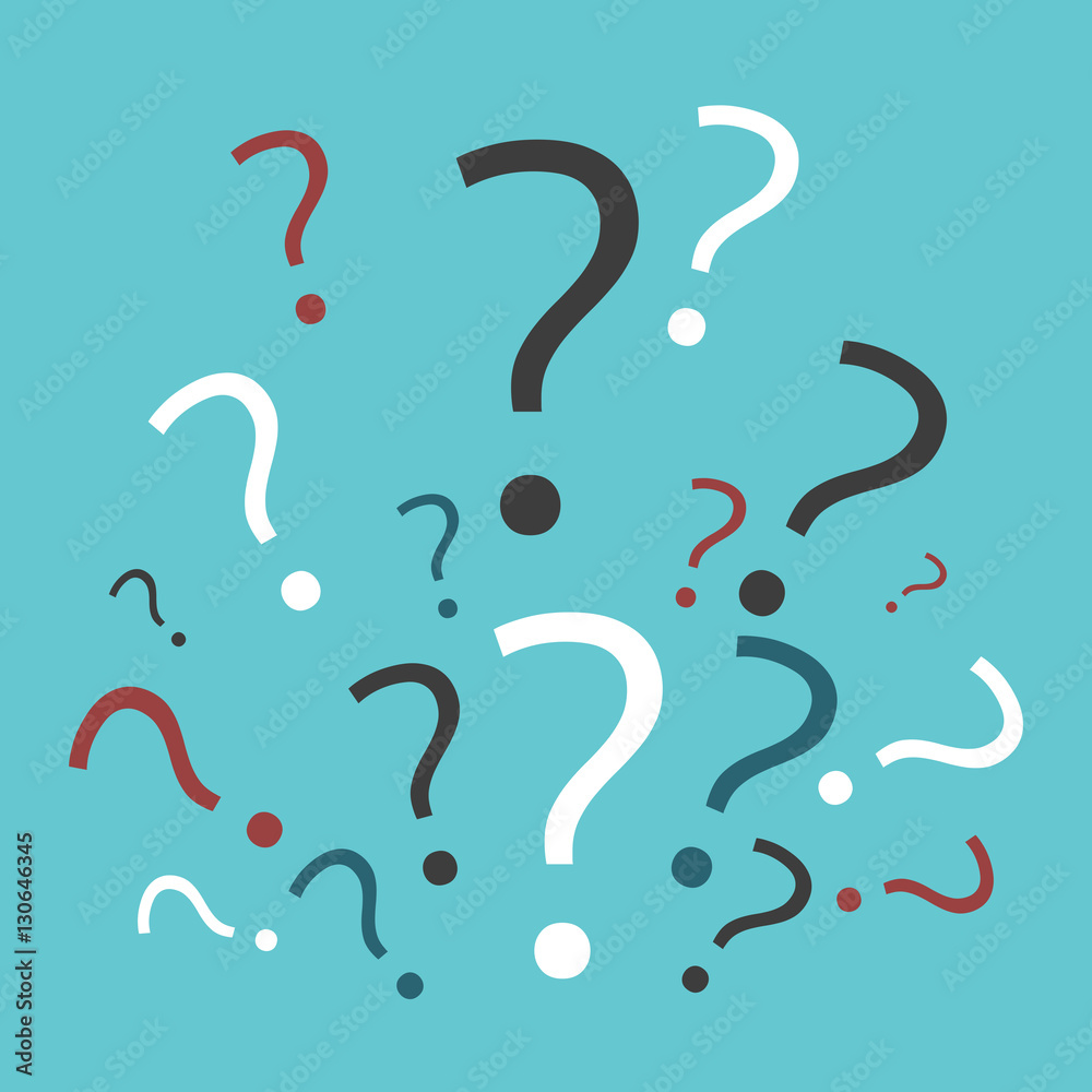 Many multicolor question marks Many multicolor question marks