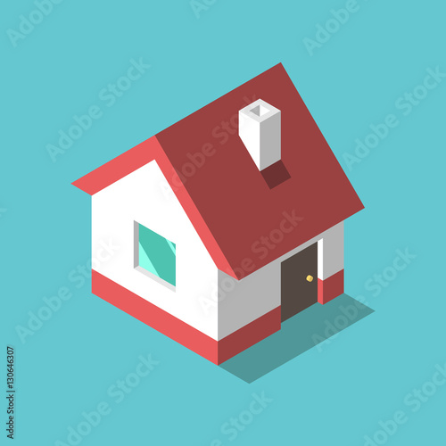 Isometric house, flat design