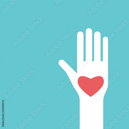 Raised hand with heart