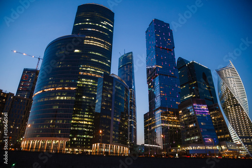 evening moscow city from the river © BSC