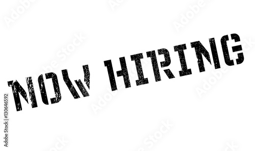 Now hiring stamp. Grunge design with dust scratches. Effects can be easily removed for a clean, crisp look. Color is easily changed.