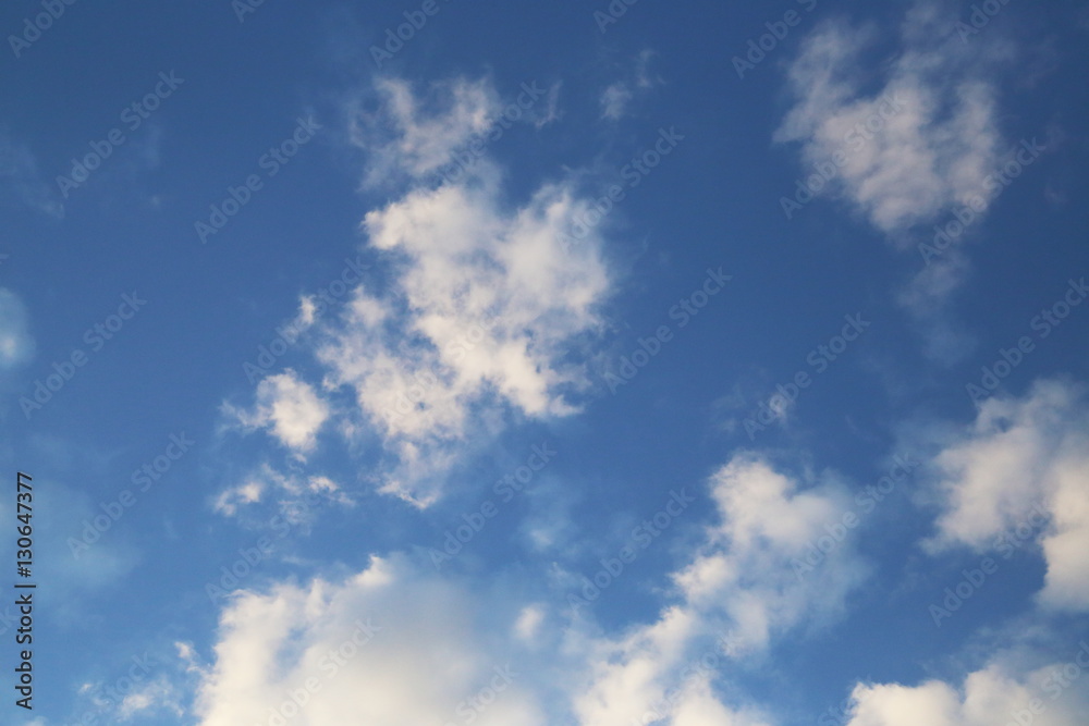 blue sky background with tiny clouds