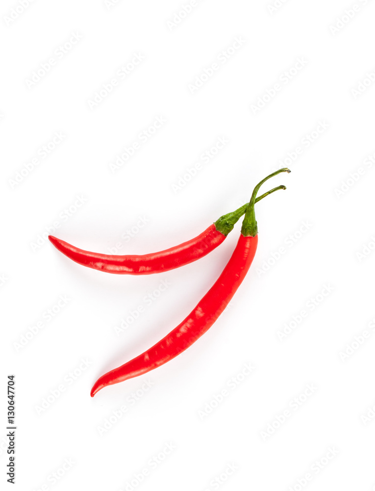 Red fresh chili isolated on white background Red fresh chili isolated on white background