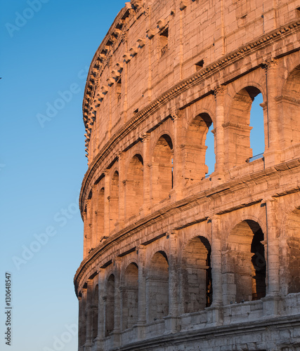 Sunset detail of Roman Colosseum