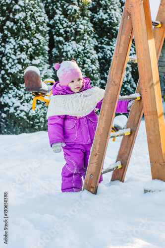Little babe girl playing on...