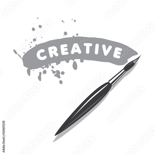vector logo brush and blots of paint